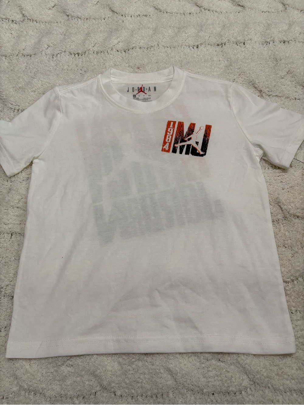 Jordan Boys White Graphic Crewneck T-Shirt